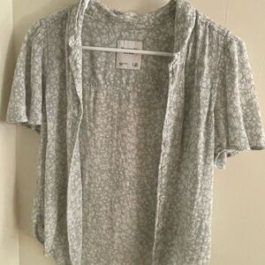 Floral Patterned Green Women's Top